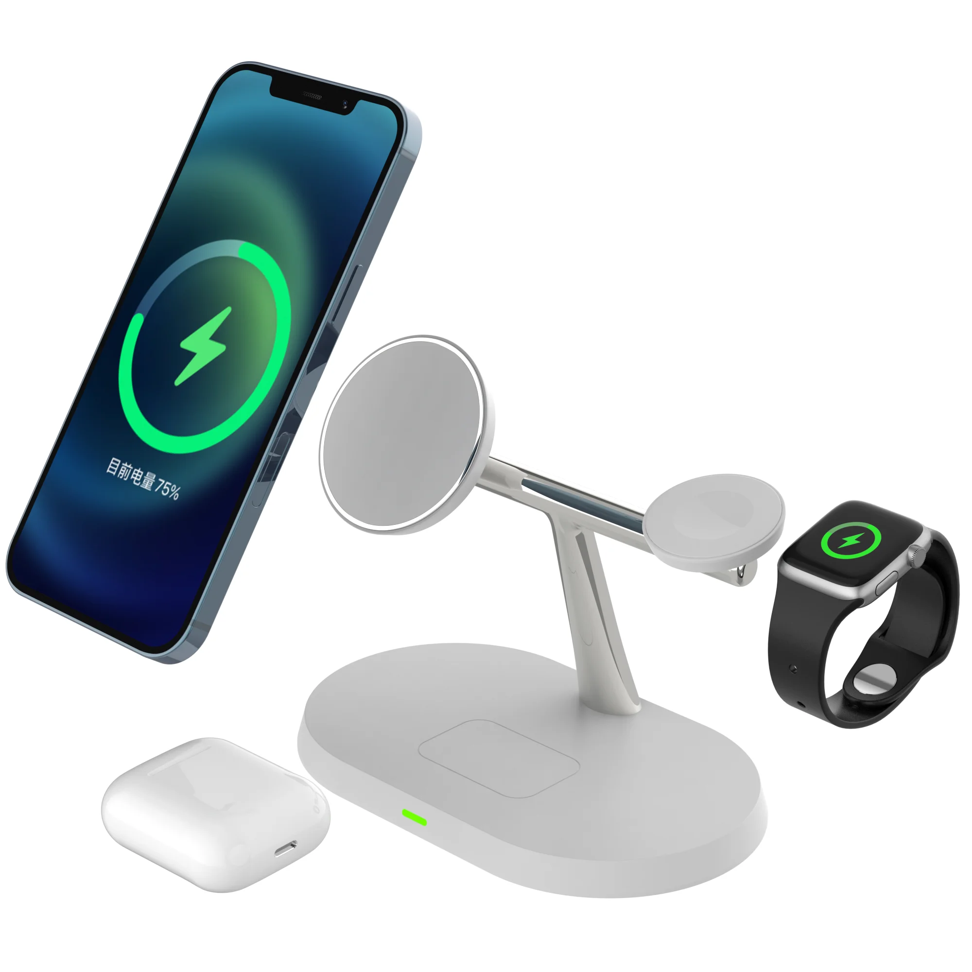 Soporte de cargador inalámbrico magnético de 15W en para iPhone 12 13  Pro Max para Apple Watch estación de carga rápida para Airpods Pro