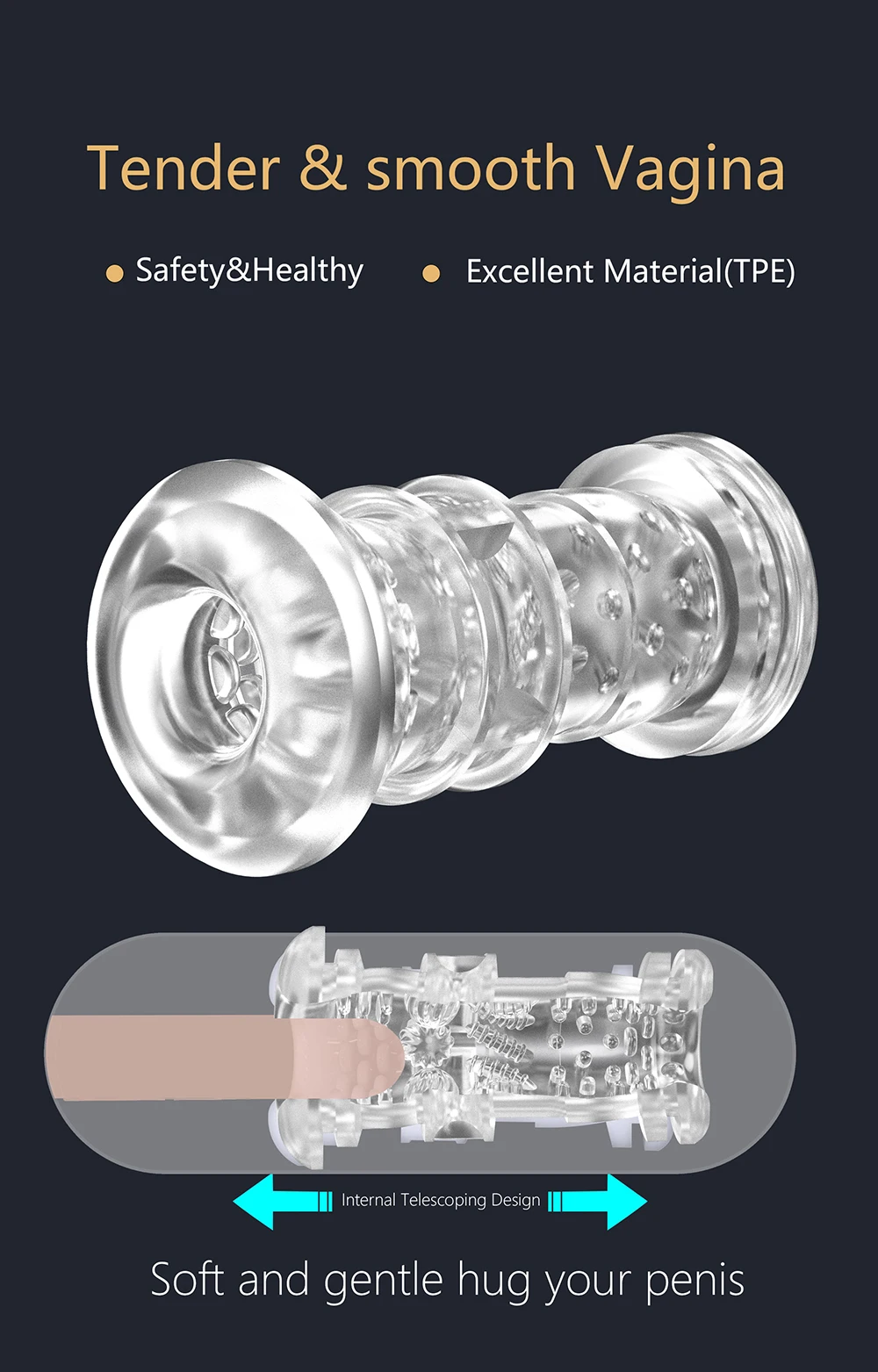 LOVE Men's Powerful Automatic Retractable TPE Masturbator Double Handle with LCD Heat Feature Direct Factory Sale
