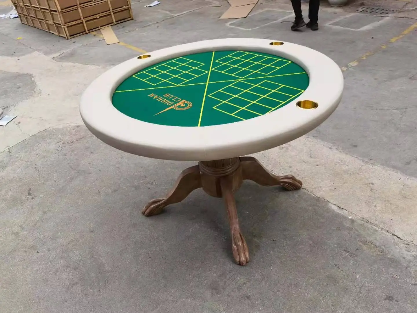60-дюймовый Круглый Покерный стол для казино песочные часы ножки в европейском стиле Техасский Холден Мини-Игровой покерный с чашками воды