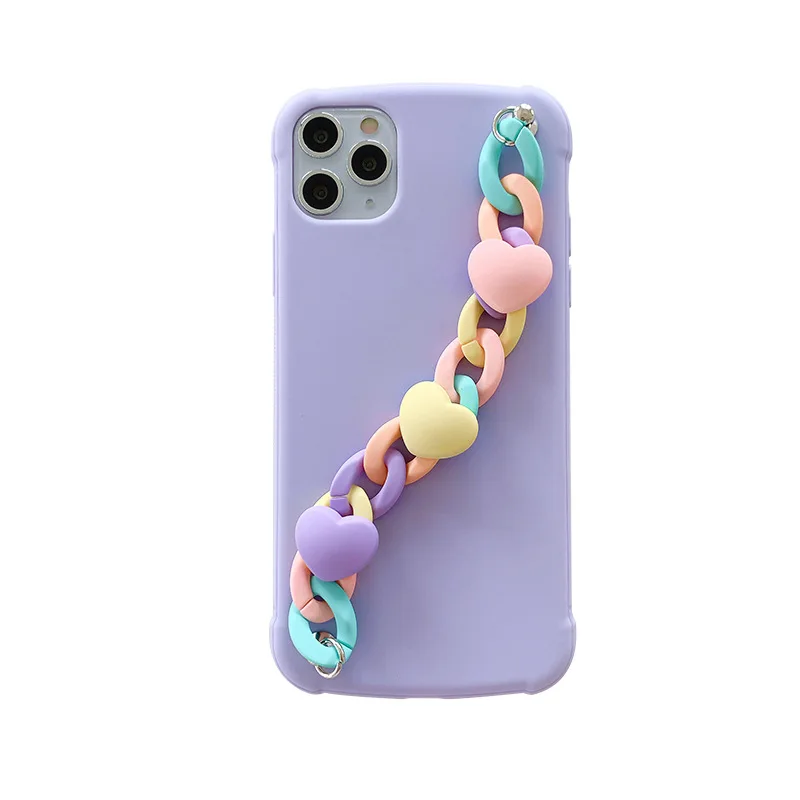 Pink Purple Color Wrist Chain Case For 7 8 Plus Xr Xs Max 11 Pro For Iphone 12 Pro Max Chain Case Buy For Iphone 12 Pro Max Chain Case For Iphone Case