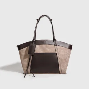 2026 WinterRetro Fashion Handbag for Ladies Single Shoulder Underarm Carry Colorblocked Faux Fur Tote Bag for Women