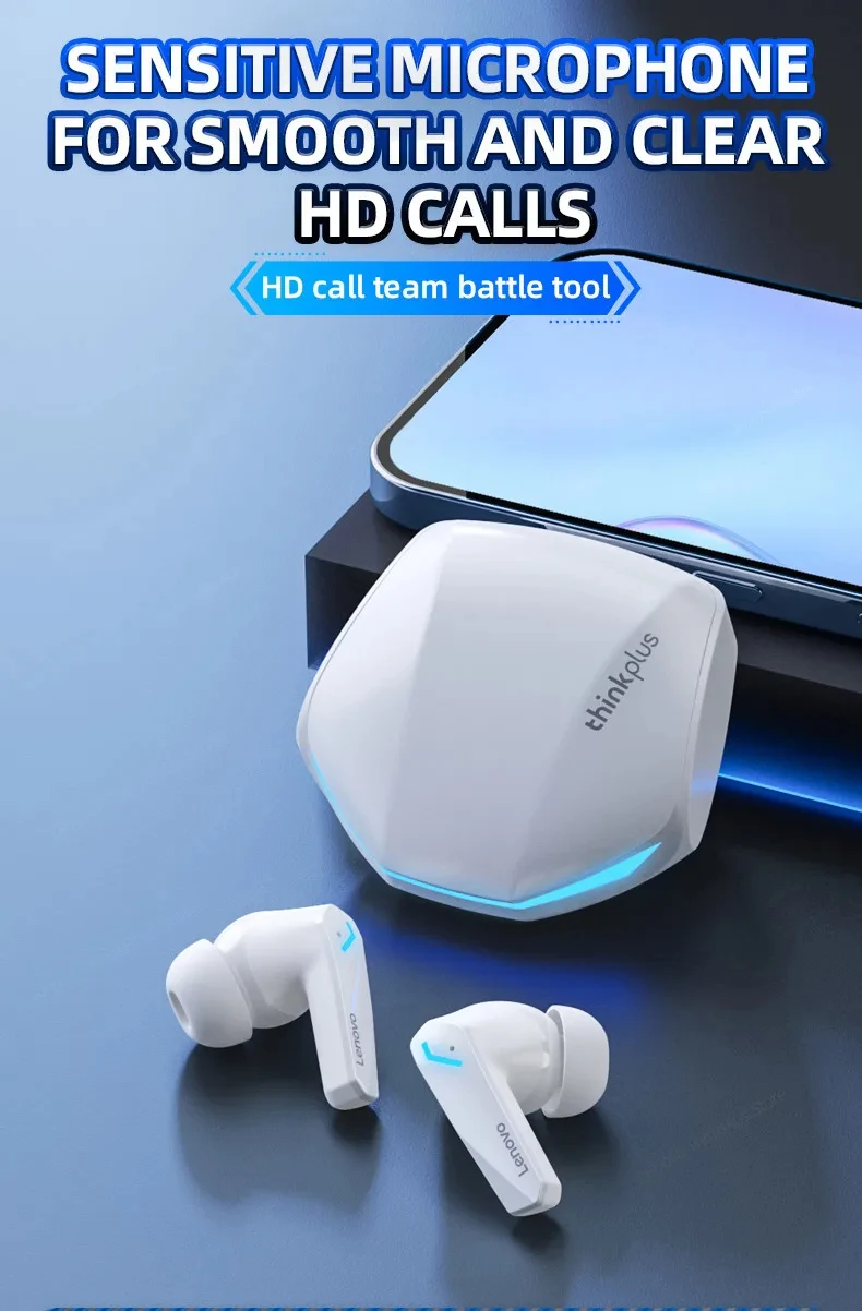 联想GM2 Pro TWS无线耳机蓝牙兼容5.3防水耳机带麦克风运动耳机耳塞