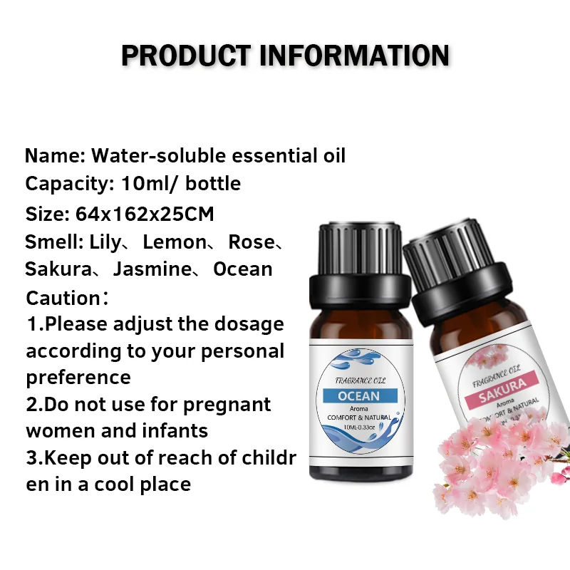 100 Natural Organic 6 Premium Grade Water Soluble Massage Essential