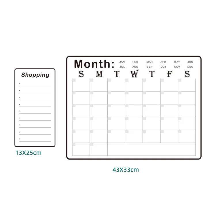 Custom Calendar Fridge Magnet Monthly Weekly Planner White Board Sheet Notepad Roll Soft Dry Erase Magnetic Whiteboard