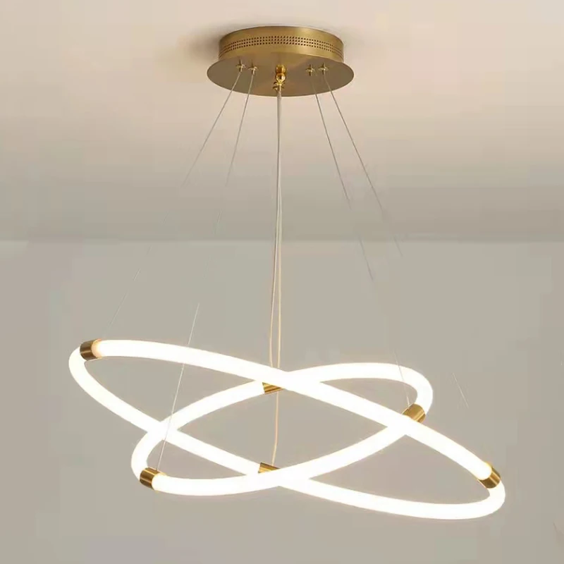 L4u Newest Customized Pendant Lamp 360 Beam Angle Circle Luxury Chandelier Lighting DIY Ring Silicagel Chandelier