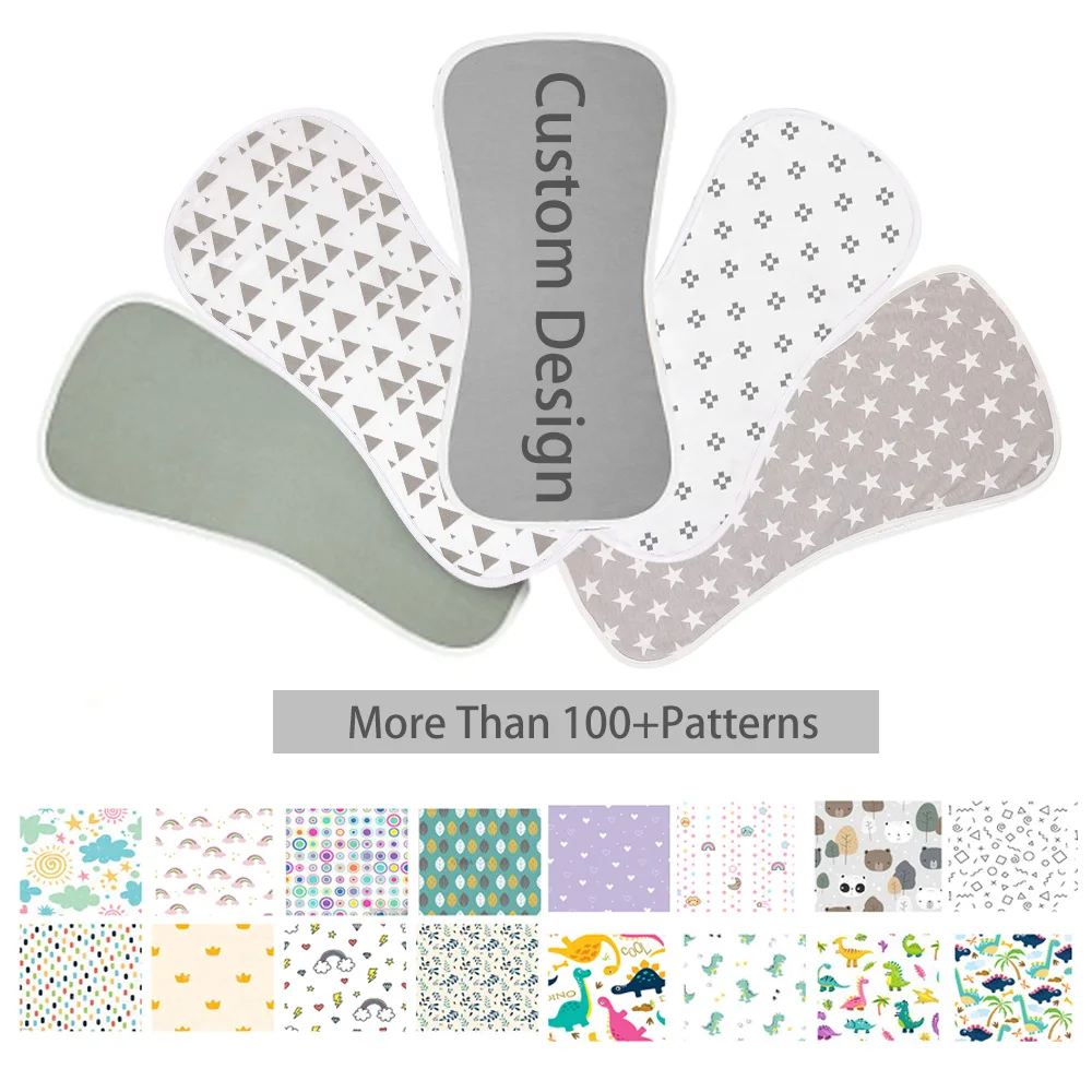 3 Layer Sublimation Burp Cloth Blank Cotton Baby Burp Set Cotton Baby