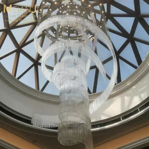 Premium Customizable Multi-Color Pendant Light Ceiling Lamp Large Stainless Steel Plum Blossom Tube Glass for Hotel Application