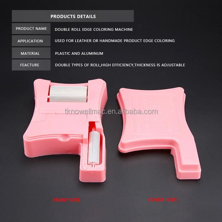 T Shape Paint Thickness Adjustable Double Roller Leather Handbags Shoes Wallets Making Edge Coloring Machine