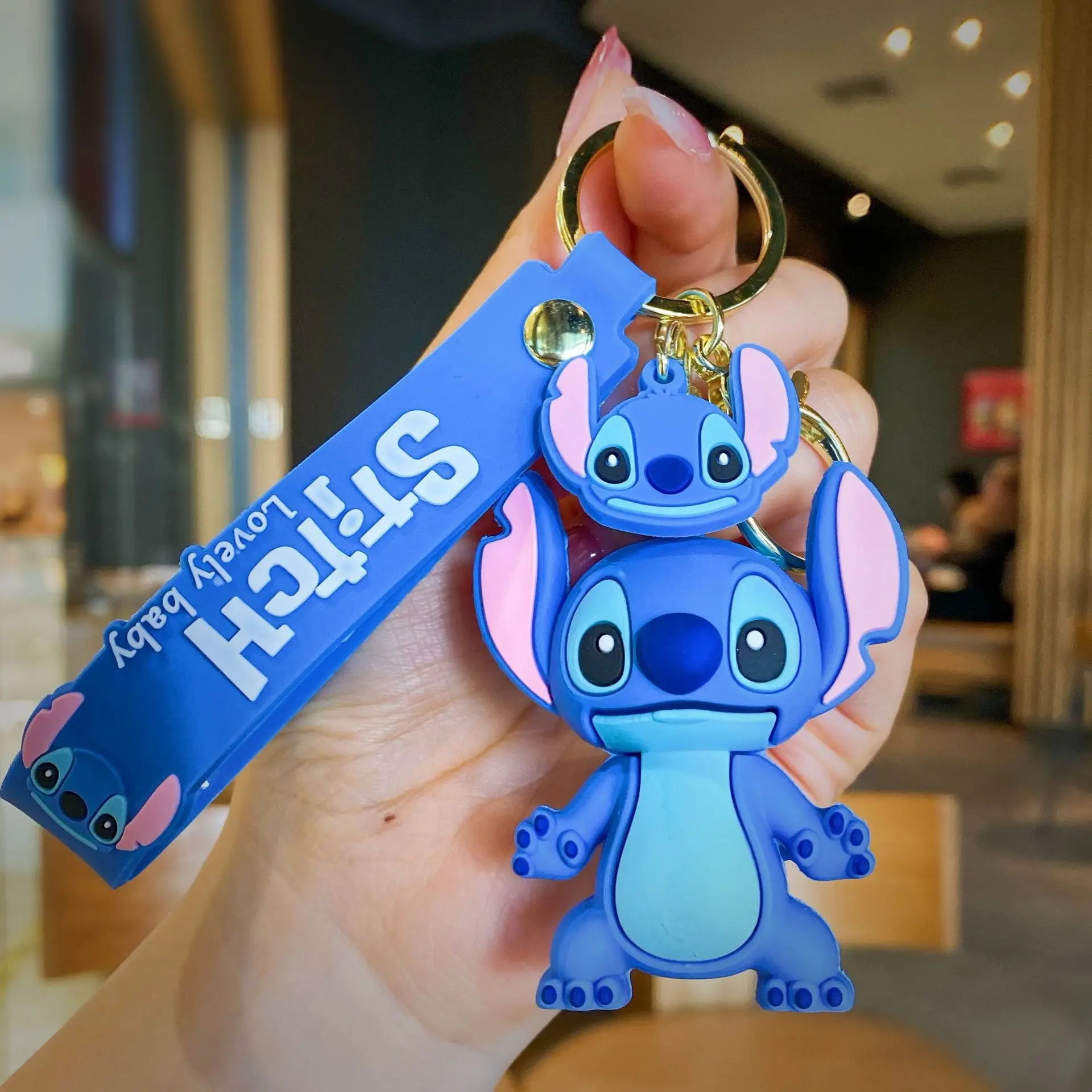 Wholesale Creative 3d Pvc Cartoon Blue Anime Keychain Bag Car Pendant ...
