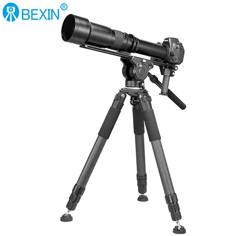 BEXIN ST424C Professional Heavy Duty Carbon Fiber Camera Tripod with 20KG Load Capacity for DLSR Camera