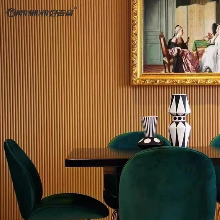 GoodSound Easy Installation Sound Insulation Wood Interior Wall 3D Flexible Wooden Fluted Panels