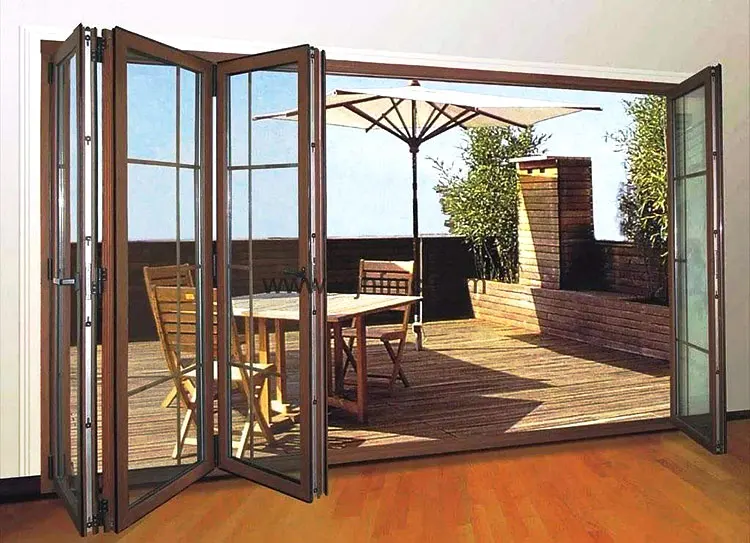 Courtyard Villa Indoor And Outdoor Glass Folding Doors. Aluminum Alloy ...