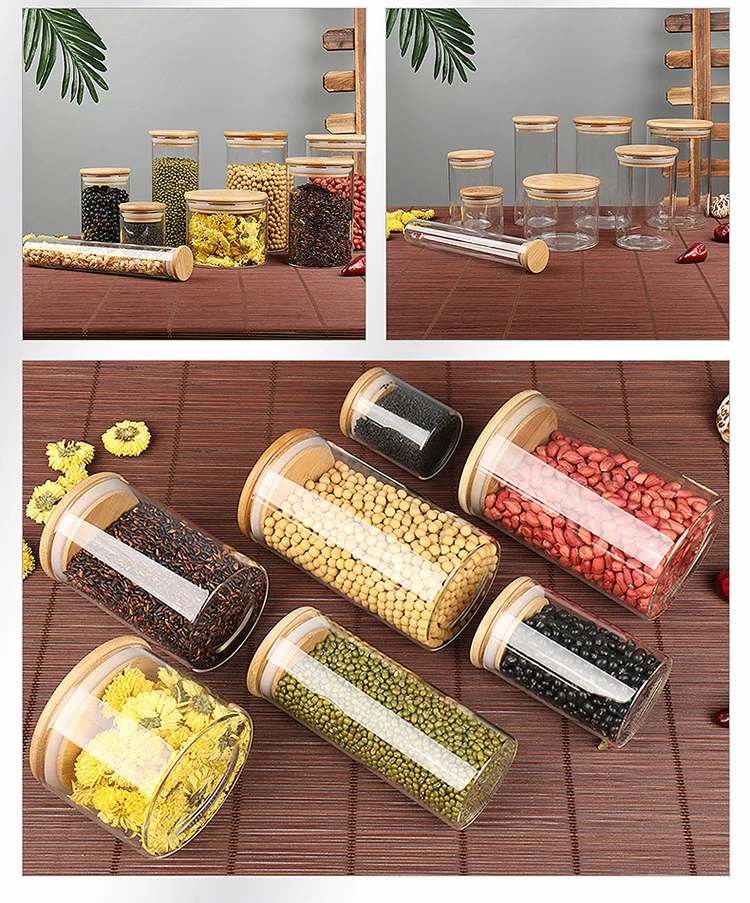 Wholesale High Borosilicate Glass Storage Jars with Bamboo Lid