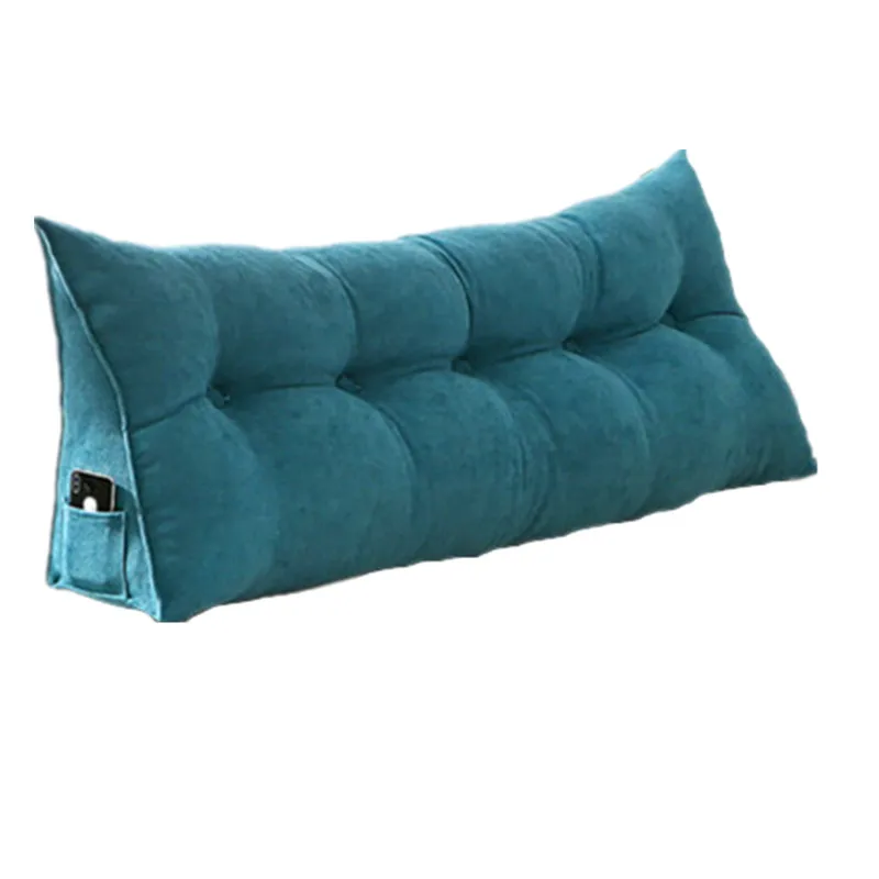 Twin Queen King Velvet Wedge Cushion Backrest Bed Sofa Pillow Reading Triangular 