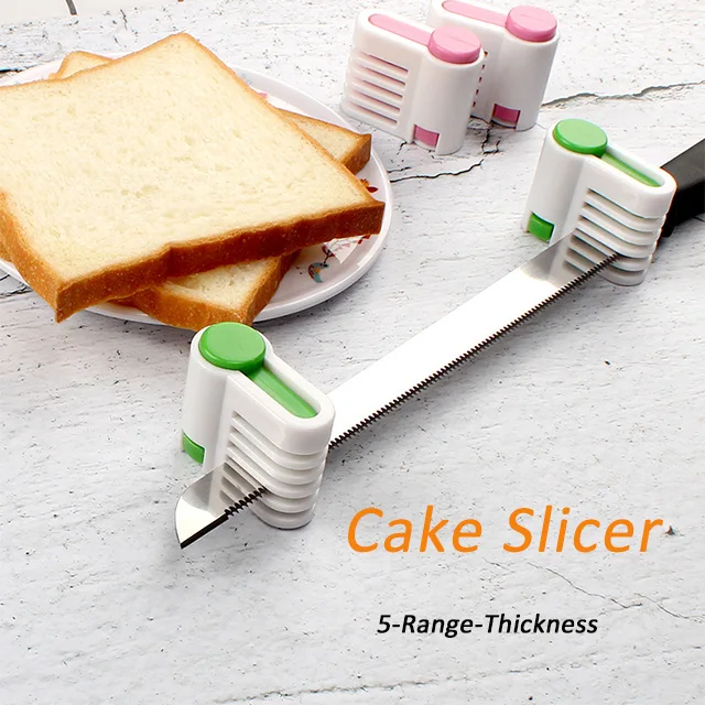 4 Pcs Cake Slicer Adjustable 5 Toast Cut Layers for Bread Toast Cake Kitchen Fixator Tool 