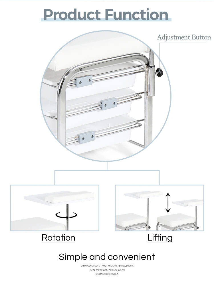 Adjustable Pedicure Chair And Manicure Desk Nail Table Chair Set With 3