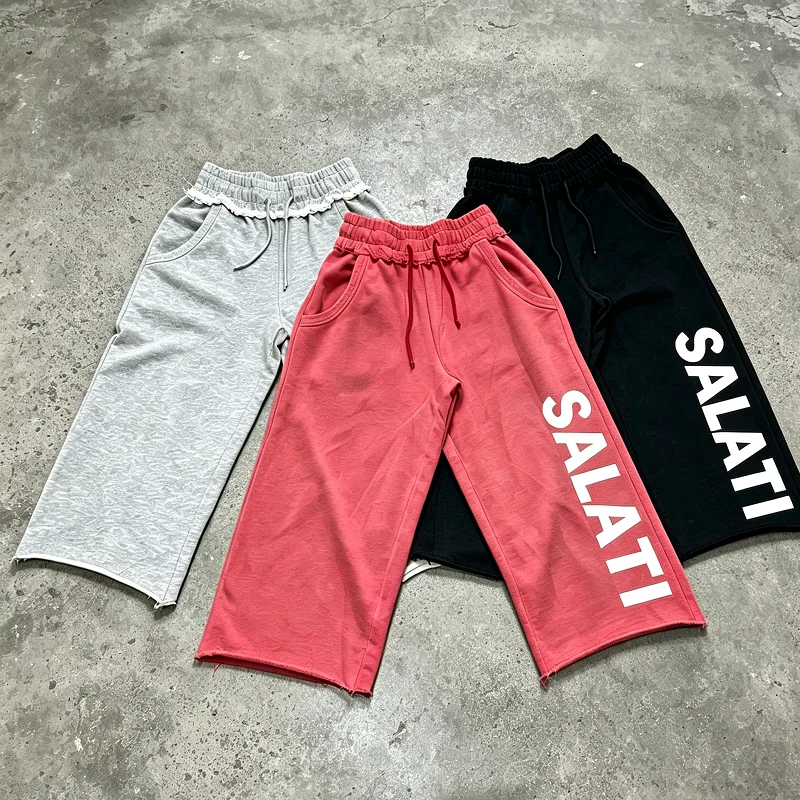 Custom Oversized Knitted Canvas Shorts Streetwear Long Seven Point Loose Summer Outdoor Sport Casual Bottoms Men Waterproof