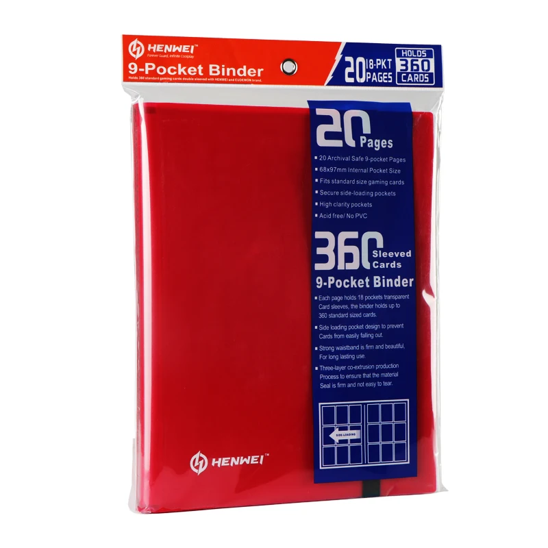 New Custom Sports 9-Pocket PP Plastic Card Sleeves Trading Card Binder With Elastic Closure New Custom Sports 9-Pocket PP Plastic Card Sleeves Trading Card Binder With Elastic Closure