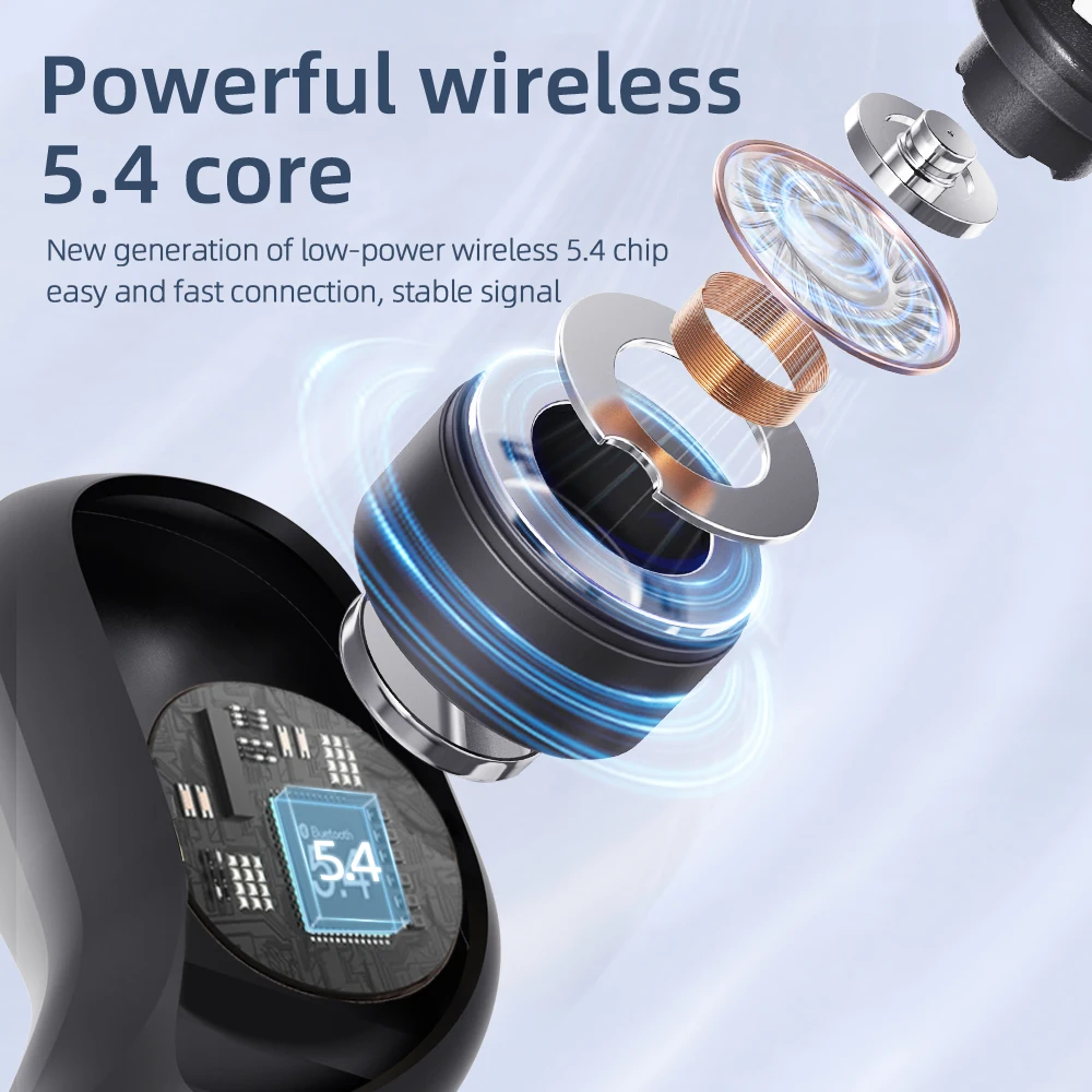 JM15 Wireless 5.4 Sports Earphones with Intelligent Power Display