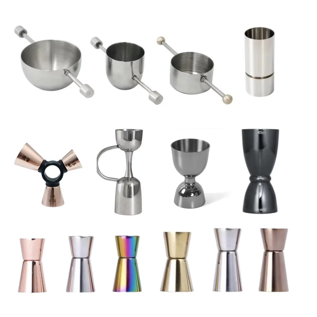Spirit Brand Merchandise Copper Stainless Steel 30/60 ml Metal Food Grade Cocktail Jigger