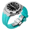 Silver Case+Sea Blue  Band