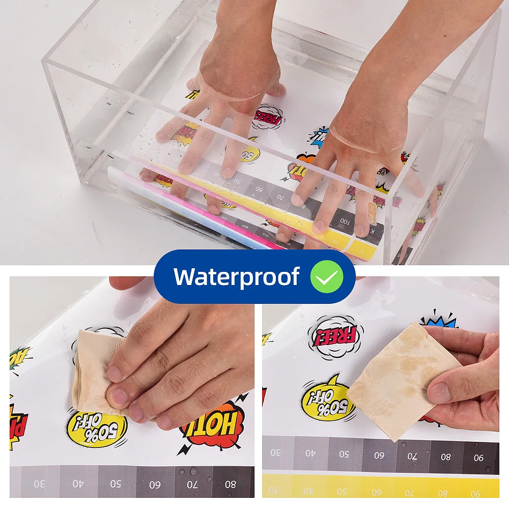 Premium A3+ Glossy White Waterproof Adhesive Vinyl Sticker Paper for Laser Printing