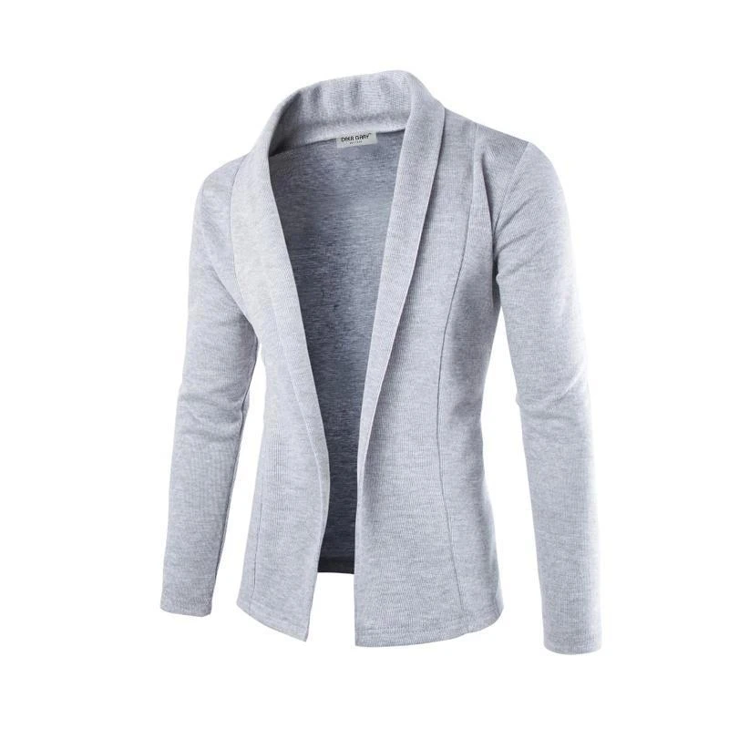 New Men's Casual Blazer Autumn Winter Velvet Fashion Suit Jacket Solid Sweater Cardigan Coat Male Slim Fit Clothing