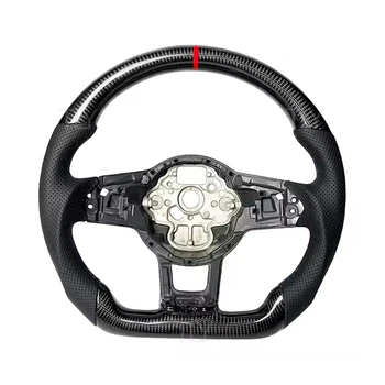 Real Carbon Fiber Sports Steering Wheel for Volkswagen Golf POLO GTI GTD MK7 Upgraded Car Steering Wheel