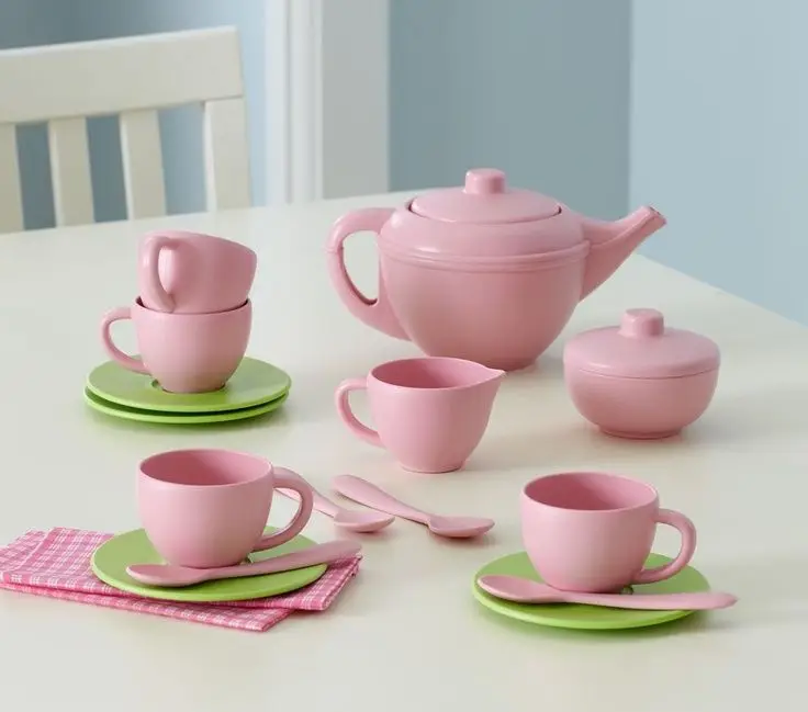 Bright Rose Tea Pot Tea Cup Porcelain Tea Service Children Gift Set