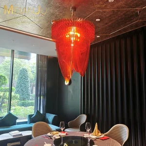 Zhongshan High-End Modern Acrylic Lamp Light Fixtures Luxury Indoor Hanging Ceiling Pendant Chandelier for Hotel Application