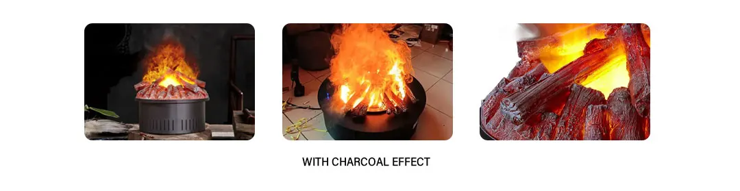 Electric Fireplace, 3D, 1500 W, Metal - detail 14