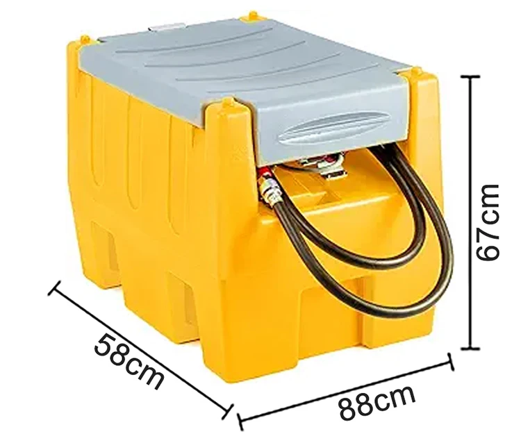 Portable 500 liter fuel tank with pump plastic gasoline diesel polyethylene storage tank hot sale details