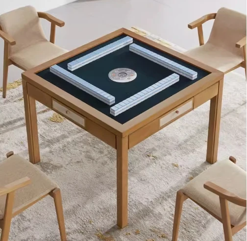 Полностью автоматическая машина для Маджонга из цельного дерева высококачественный обеденный стол двойного назначения