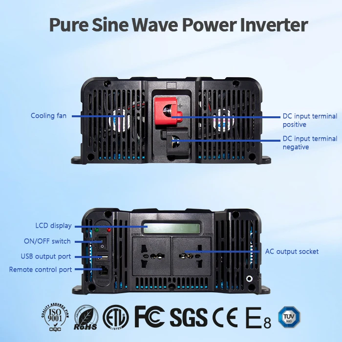 Inverter Auto 300W Con USB E Presa CA – Onda Sinusoidale Modificata Per Elettronica