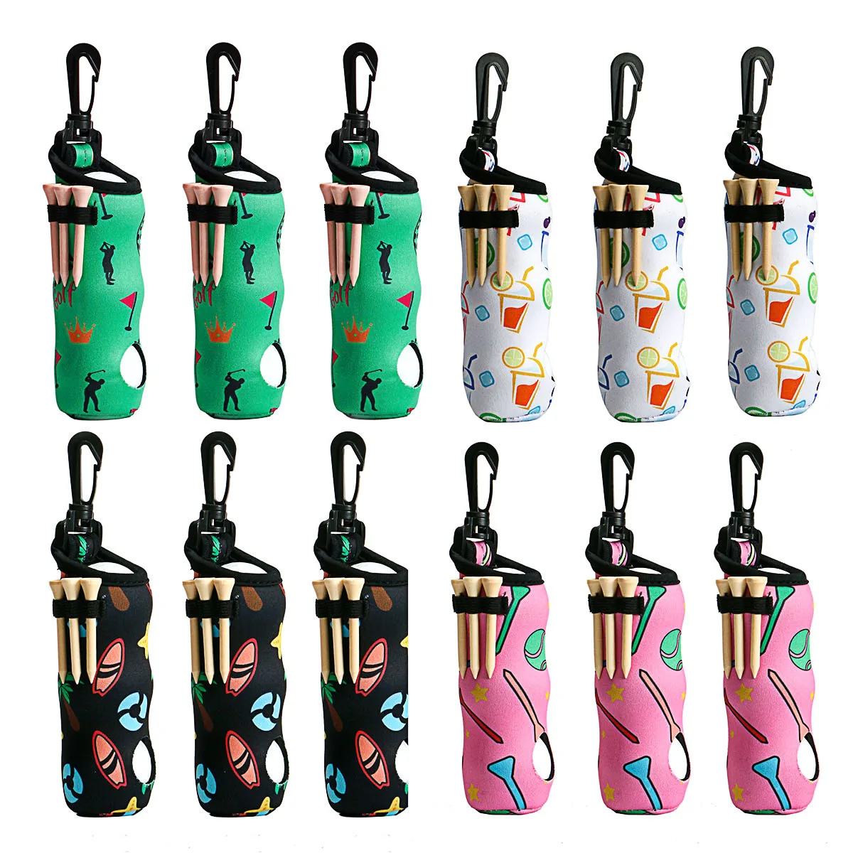 Custom Print Neoprene Golf Ball Carry Bag Golf Tee Holder Pouch