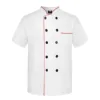 camicia a maniche corte con bordi rossi