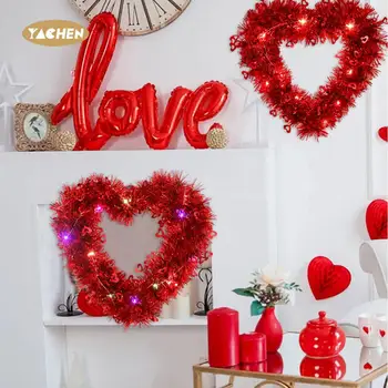 New  Glow Christmas Wreath Party Decoration Supply  love Wall Hanging Pendant