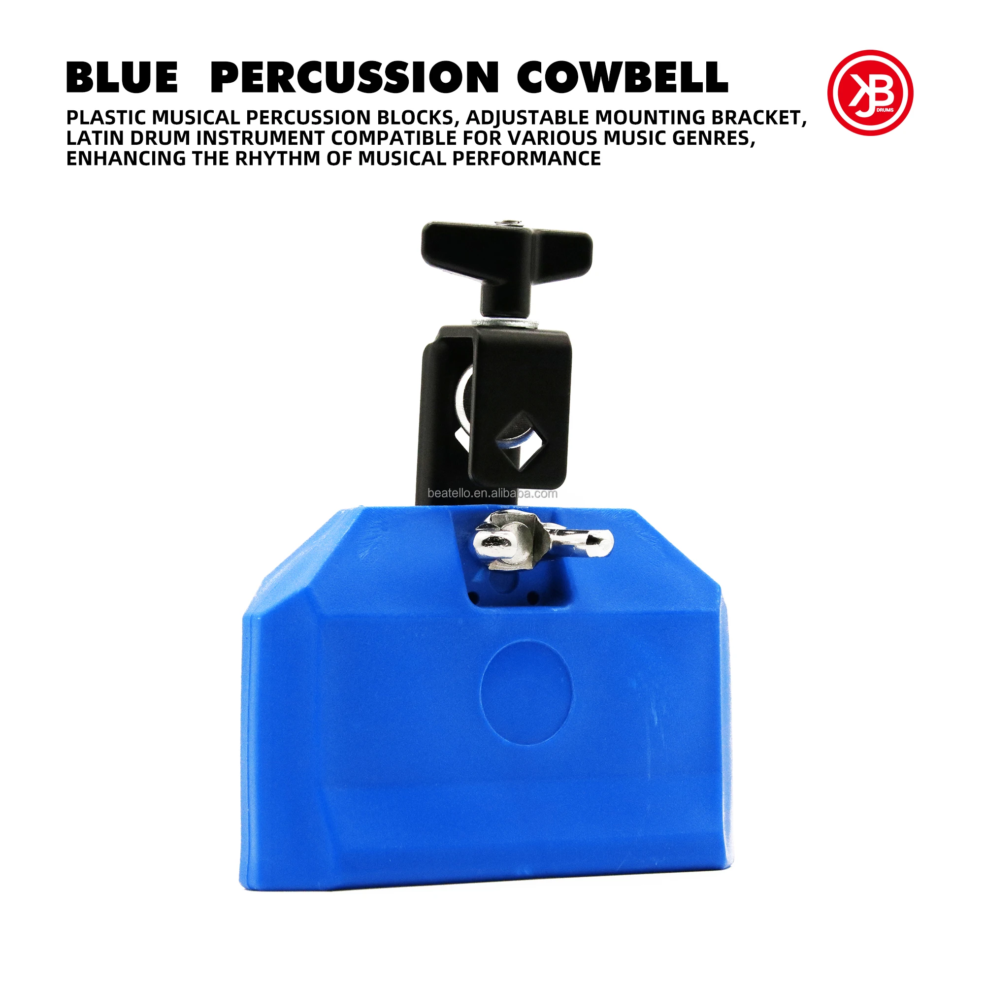 Cloche De Vache 5 Pouces ABS – Cowbell Percussion Avec Bâton Et Vis De Fixation, Idéal Batterie, Musique, Éducation Enfant Et Animations
