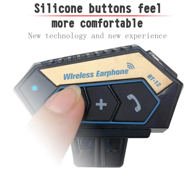 BT12 Gold 2000mah Motorcycle Intercom Headset Waterproof Stereo