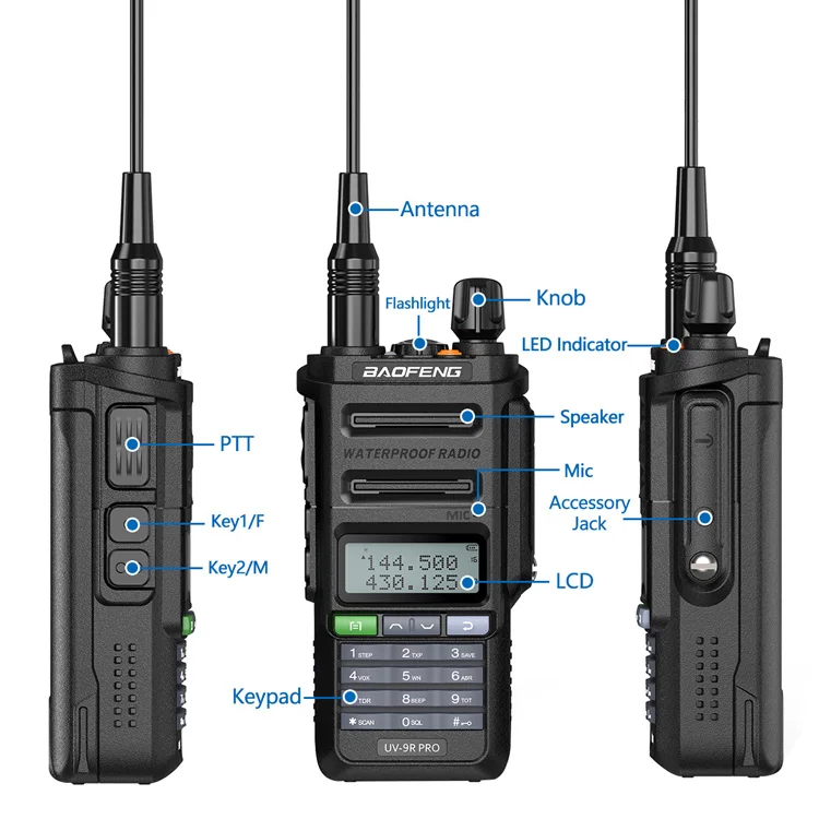 New Hot Sale Baofeng UV-9R PRO IP68 Waterproof Handheld Two Way uv 9r pro Radio Dual Band UHF/VHF Walkie Talkie BF-UV9R Pro