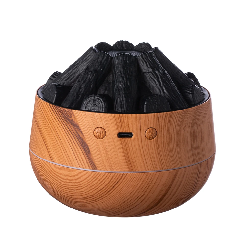 Carbon Fire Humidifier Mini Mute Fog Flame Humidifier USB Smart Bonfire Humidifier for Living Room
