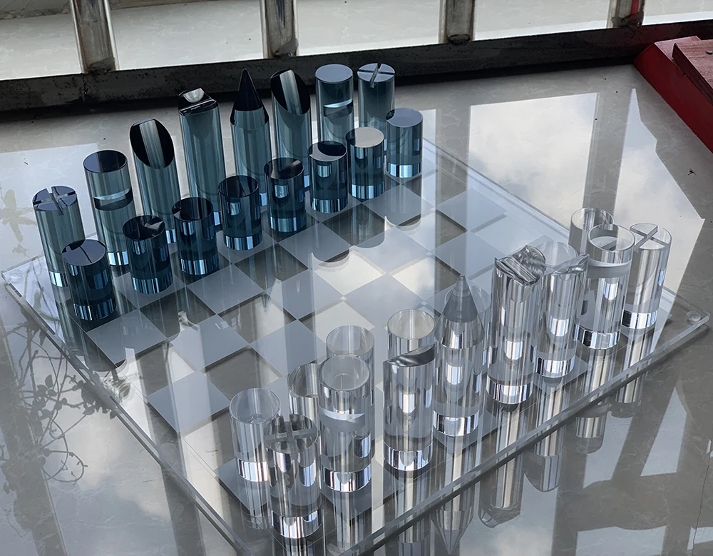 Роскошная акриловая шахматная доска, современный набор для настольных шахматных игр, акриловый Шахматный набор для дома