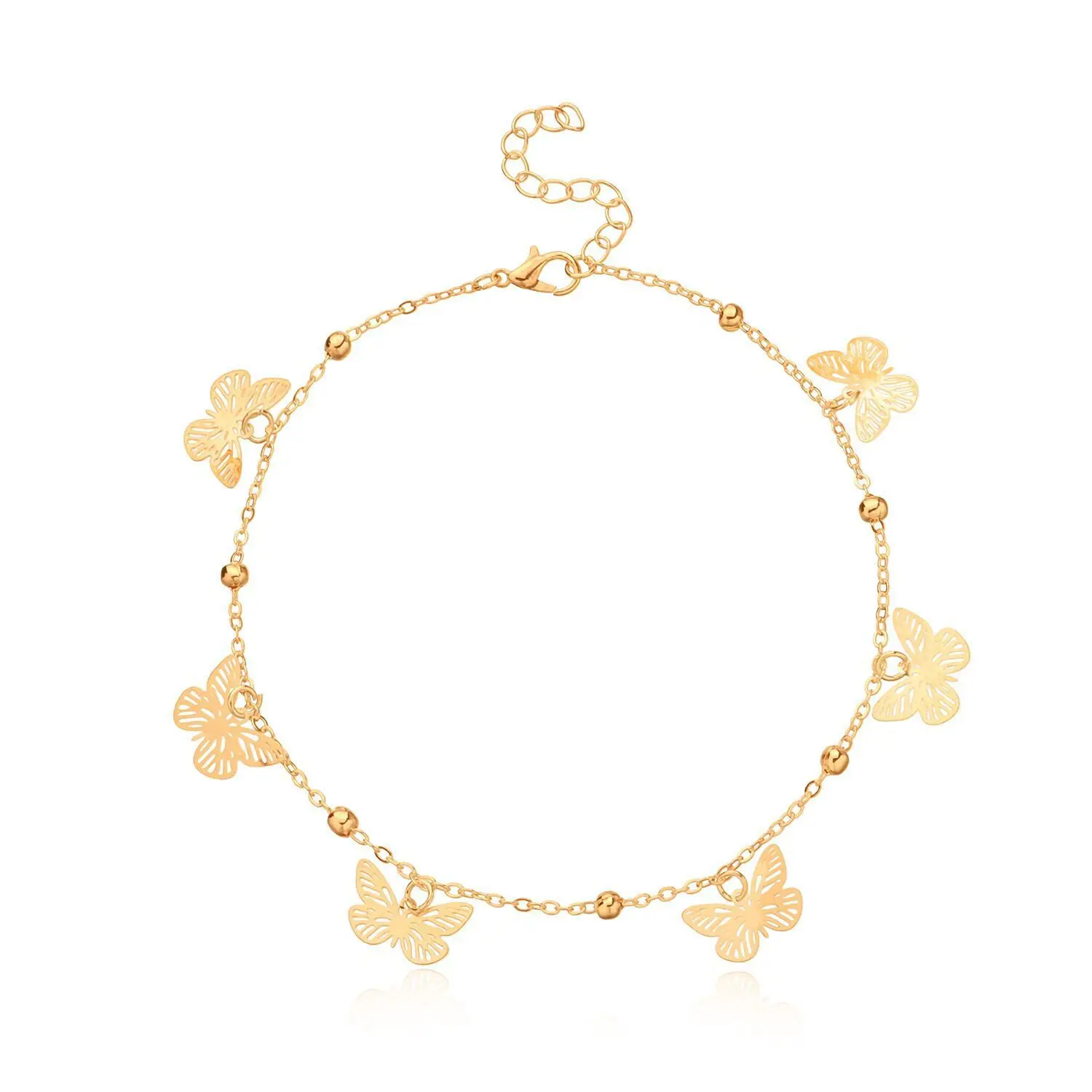 10k gold butterfly anklet