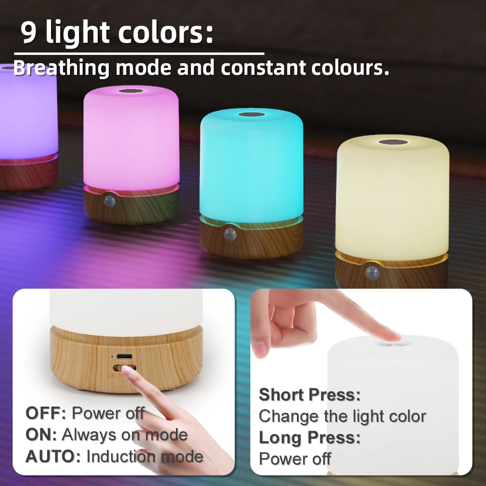 product trending products 2024 smart home color changing usb rechargeable rgb motion sensor led night lights for bedroom-42