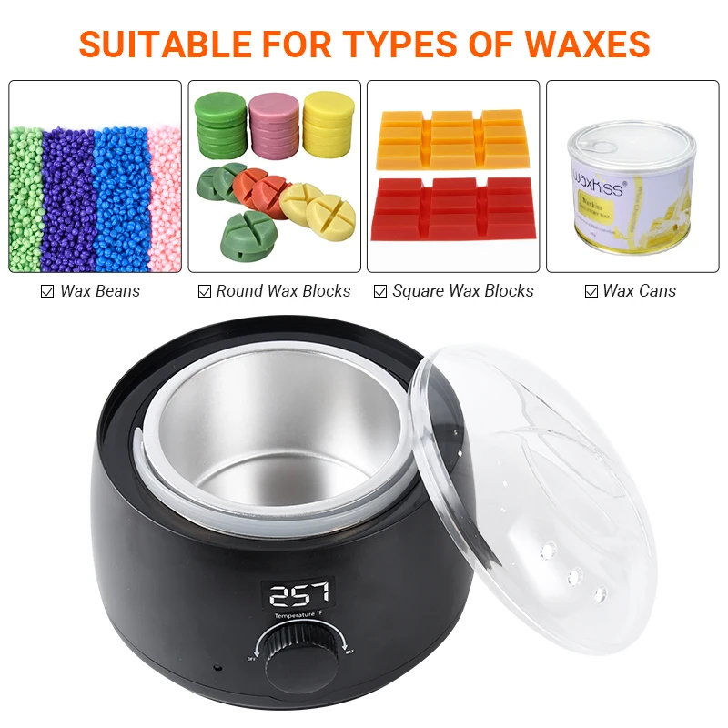 Waxkiss Digital LCD Display for Heating 500cc Hair Removal Wax Warmer Mini Wax Machine Melting Pot Wax Heater