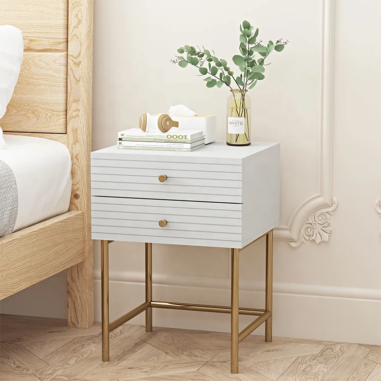 Nordic 2 Drawer Night Stand Bedroom Hotel Furniture Wood Bedside Table ...