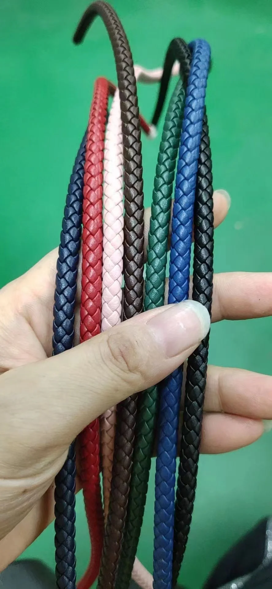 Real 38mm Braided Leather Rope Leather Rope For Bracelets Braided Cord Cow Leather Cord For
