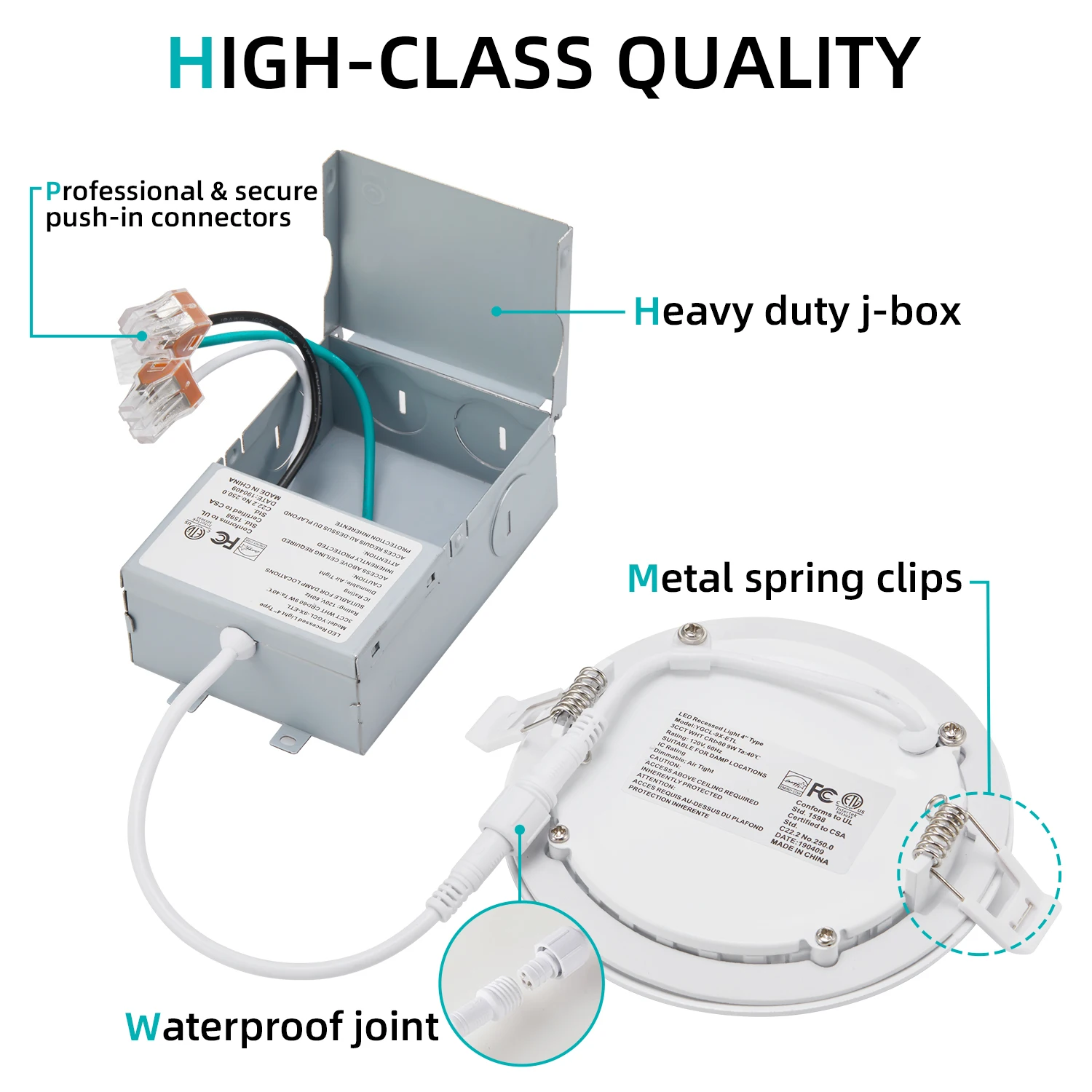 Stocks LED Lights 4 Inch Recessed Downlight Flicker Free Wet Location 9W 3CCT 5CCT  Potlights LED Panel Lights