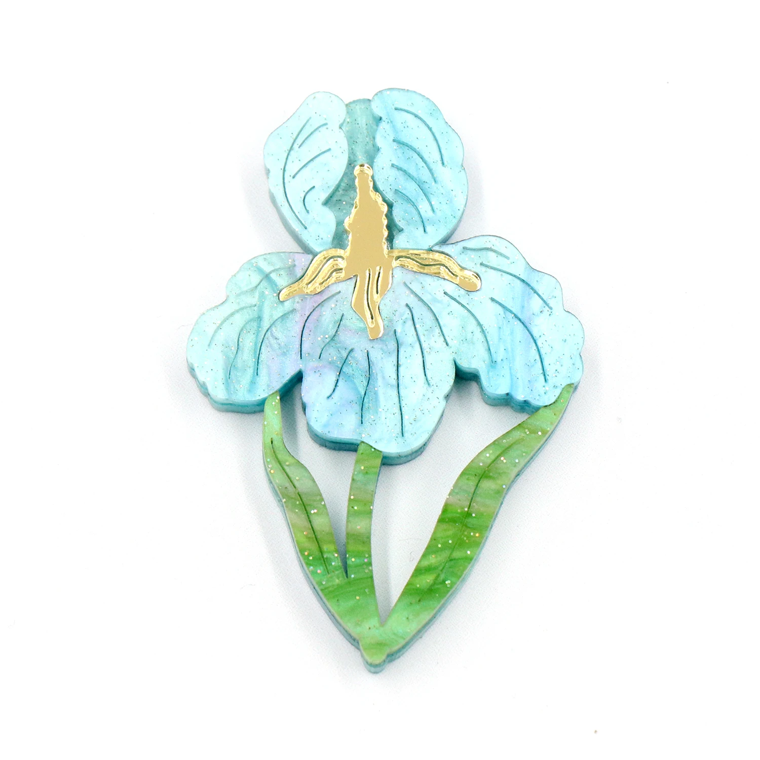 HYLBH1079- Iris Brooch for Women Acrylic Wedding Party Anniversary Engagement Gift for Children