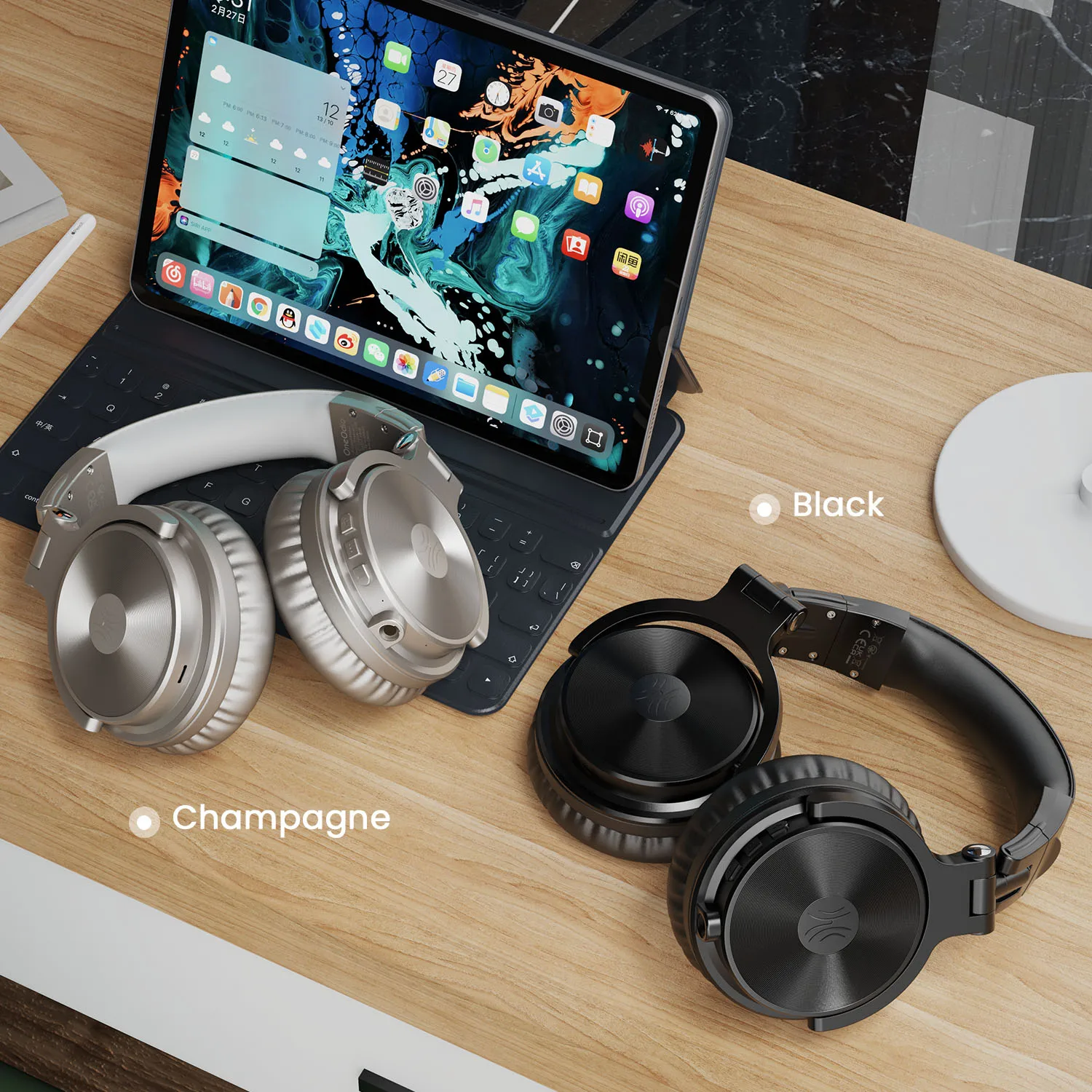 High Quality Pro C Wireless Earphones Headphones Wired Over-ear DJ Headset 50mm Large Driver With 1000mah Battery for PC Phone